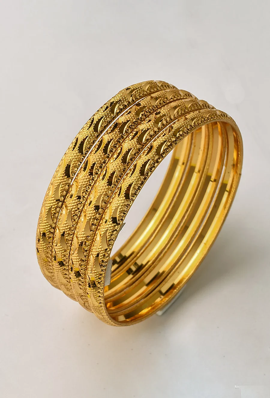 Golden Gold-Plated Bangle Set for Everyday Ethnic Wear