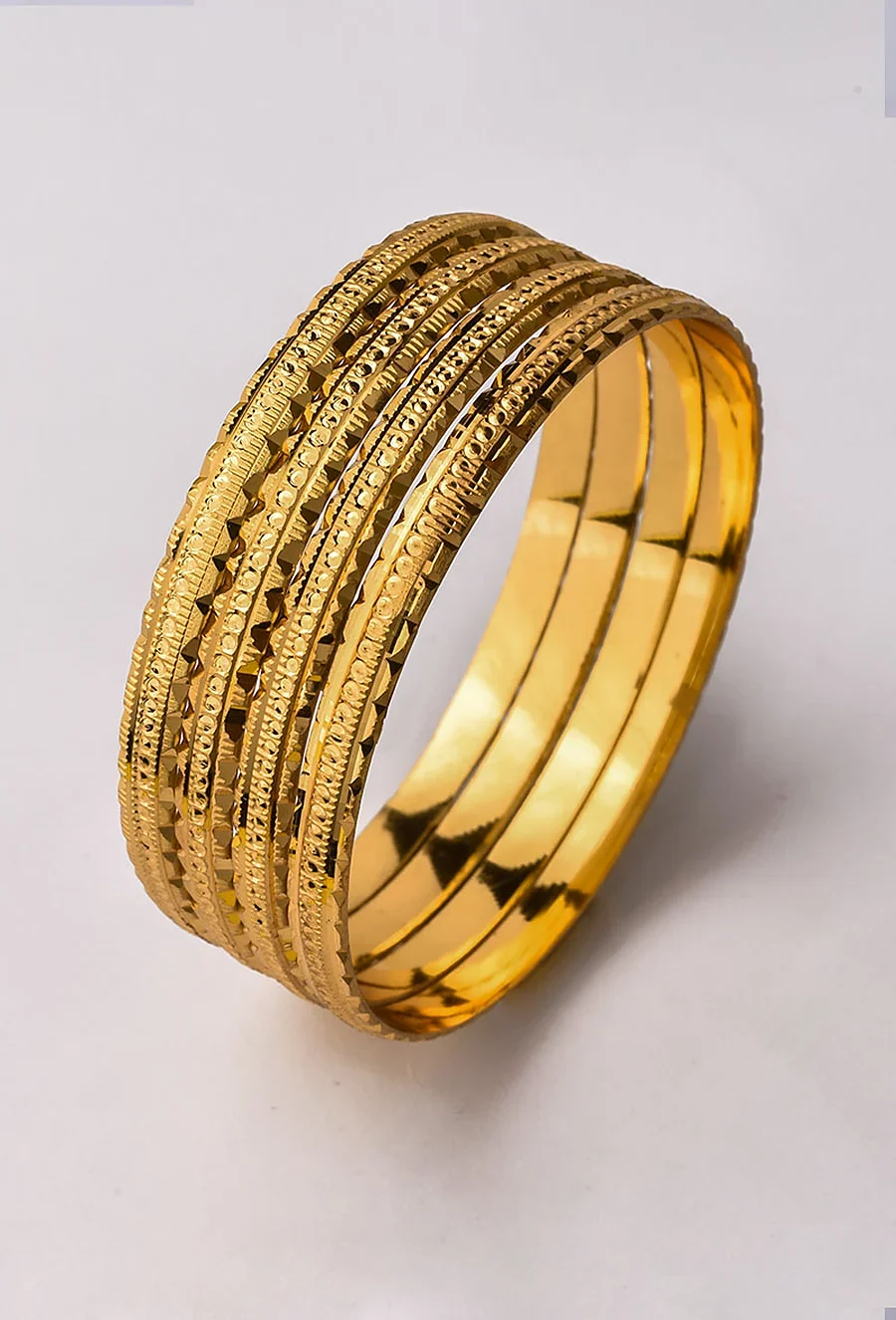 Golden Gold-Plated Bangle Set in Artificial Fashion Jewellery