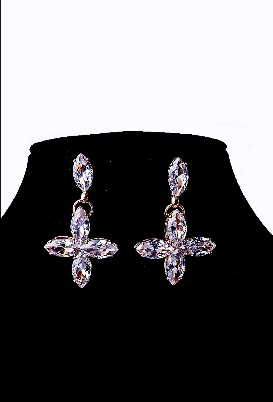 Light Violet Flower Drop Dangle Earrings for Party Wear