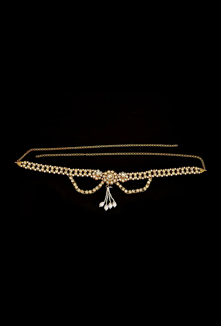 Gold and White Kamarband Waist Chain — Artificial Jewellery