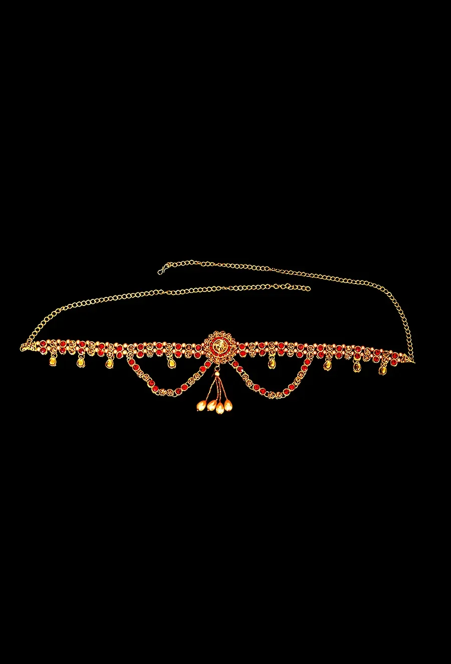White and Red Waist Chain Kamarband — Artificial Jewellery