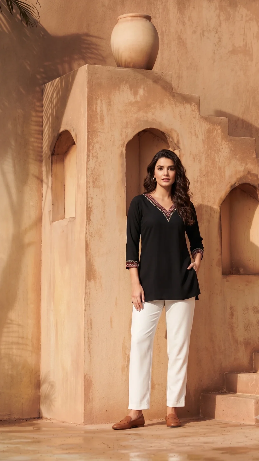 Black Rayon Printed Western Top for Casual and Office Wear